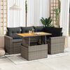 vidaXL 5-delige Loungeset met kussens poly rattan grijs