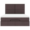 vidaXL Ottoman bed met matras en LED's 140x190cm stof donkerbruin