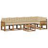 vidaXL Buiten bankenset met kussen 7 pcs Natuurlijk en Beige