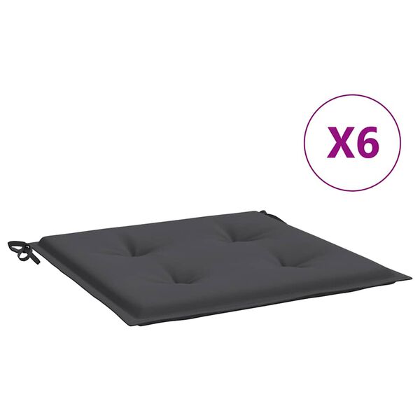 vidaXL Tuinstoelkussens 6 st 40x40x4 cm oxford stof antracietkleurig
