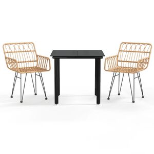 vidaXL 3-delige Tuinset poly rattan