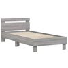 vidaXL Bedframe met hoofdbord bewerkt hout grijs sonoma 75x190 cm