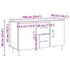 vidaXL Dressoir 100x36x60 cm bewerkt hout artisanaal eikenkleurig