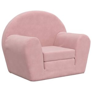 vidaXL Kinderslaapbank zacht pluche roze