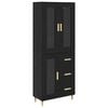 vidaXL Hoge kast Zwart Eiken 69,5 x 34 x 180 cm Bewerkt hout