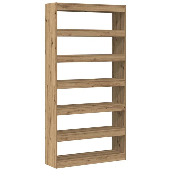 vidaXL Boekenkast Zwart Eiken 100 x 30 x 198 cm Bewerkt hout