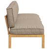 vidaXL Bankstel met kussen Effen 2 pcs Taupe Massief Acaciahout