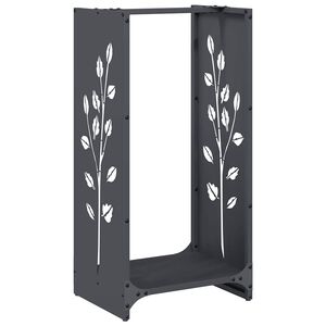 vidaXL Brandhoutrek 40x30x80 cm koudgewalst staal antraciet