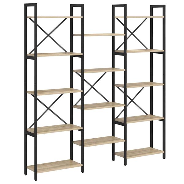 vidaXL Boekenkast Sonoma Eiken 156 x 25 x 167 cm Bewerkt hout