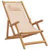 vidaXL Strandstoel inklapbaar massief eucalyptushout en stof beige