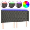 vidaXL Hoofdbord LED 183x16x118/128 cm fluweel donkergrijs
