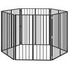 vidaXL Hondenhek 6 pcs Zwart 80 x 100 cm Gegalvaniseerd staal