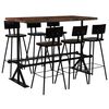 vidaXL 7-delige Barset massief gerecycled hout meerkleurig