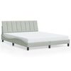 vidaXL Bedframe met LED zonder matras "Hanko" fluweel lichtgrijs 160x200 cm