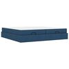 vidaXL Bedframe met matras met matras 2 pcs Blauw Stof