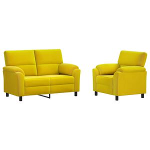 vidaXL Bankstel 2 pcs Geel fluweel