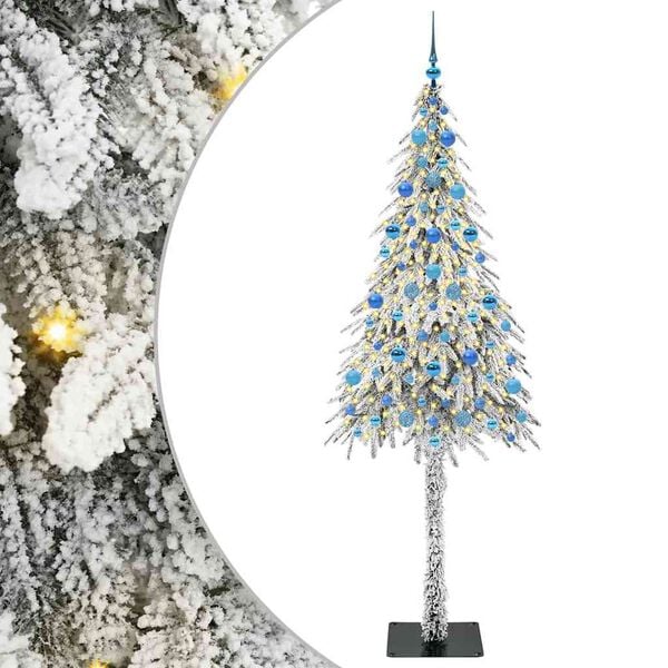 vidaXL Kerstboom met 300 LED met standaard Wit 210 cm PE en staal