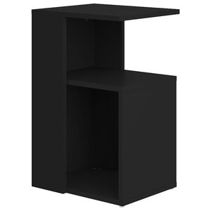 vidaXL Bijzettafel 36x30x56 cm bewerkt hout zwart