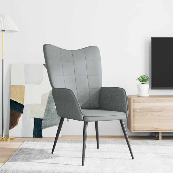 vidaXL Relaxstoel stof lichtgrijs