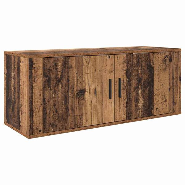 vidaXL Wandgemonteerde TV-kast Oud Hout 100 x 34,5 x 40 cm