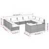 vidaXL 11-delige Loungeset met kussens poly rattan zwart
