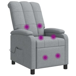 vidaXL Massage Recliner Lichtgrijs Stof