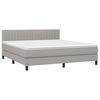 vidaXL Boxspring met matras stof lichtgrijs 160x200 cm