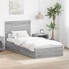 vidaXL Opslag bed met hoofdeinde Grijs Sonoma 90 x 190 cm Bewerkt hout