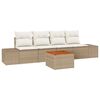 vidaXL Tuinbankenset met kussen 5 pcs Beige poly rattan