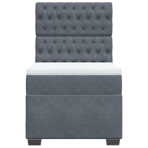 vidaXL Boxspring met matras fluweel donkergrijs 80x200 cm
