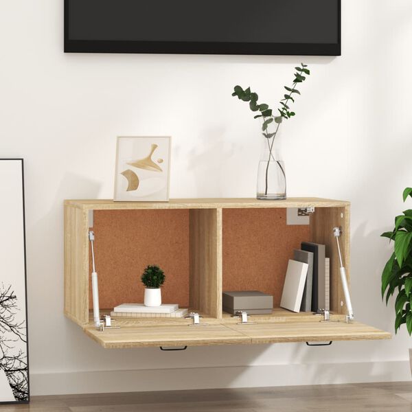 vidaXL Wandkast 80x36,5x35 cm bewerkt hout sonoma eikenkleurig