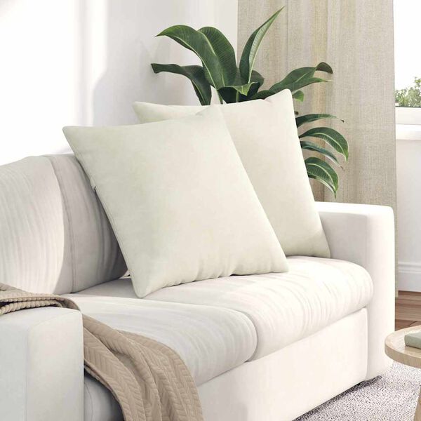 vidaXL Sofa Kussens 2 stuks Crème 60 x 60 cm Cordstof