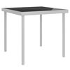 vidaXL Tuintafel 80x80x72 cm glas en staal lichtgrijs