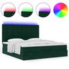 vidaXL Ottoman bed met matrassen en LED's 160x200cm fluweel