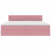 vidaXL Opbergbed met LED met matras Roze 200 x 200 cm Fluweel