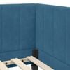 vidaXL Hoekbedframe met Matras met matras 2 pcs Blauw Fluweel