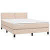 vidaXL Boxspring met matras en LED kunstleer cappuccinokleur 140x190cm