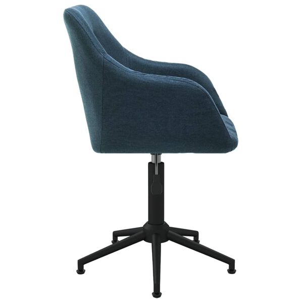vidaXL Eetkamerstoelen draaibaar 4 st stof blauw
