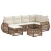 vidaXL Tuinbankenset 7 st Beige en Cr&egrave;me Wit poly rattan
