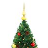 vidaXL Kunstkerstboom met verlichting en kerstballen 210 cm groen