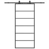 vidaXL Schuifdeur met beslagset 90x205 cm ESG glas zwart