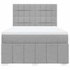 vidaXL Boxspring met matras stof lichtgrijs 160x200 cm