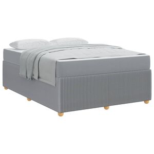 vidaXL Bedframe met matras Lichtgrijs 160 x 200 cm Stof