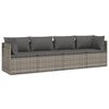 vidaXL 4-delige Loungeset met kussens poly rattan grijs