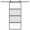 vidaXL Schuifdeur met beslagset 90x205 cm gehard glas zwart