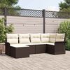 vidaXL Tuin Sofa Set met kussen 6 pcs Bruin poly rattan