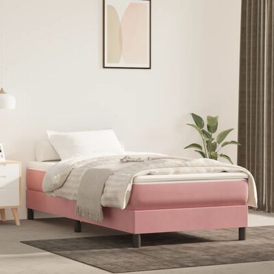 vidaXL Bedframe fluweel roze 100x200 cm