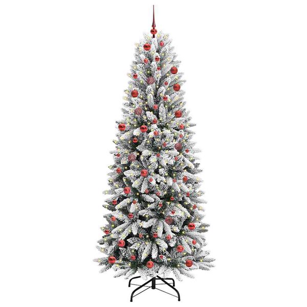 vidaXL Kunstkerstboom Wit 210 cm PVC en Plastic en Staal en PE