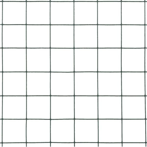 vidaXL Kippengaas 10x1,5 m staal met PVC coating groen