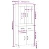vidaXL Hoge kast 69,5x34x180 cm bewerkt hout grijs sonoma eikenkleurig